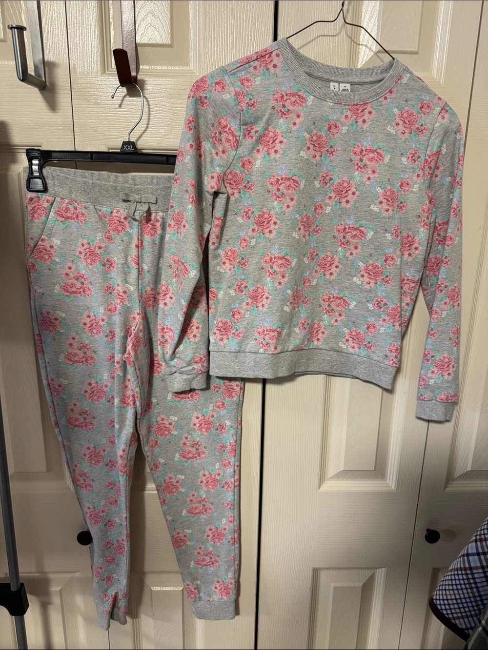 Kids Floral Grey Pink jogger Set Janie and Jack